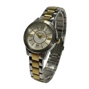 Relic Silver Gold Womens Analog‎ Watch ZR11996 Stainless Steel Date